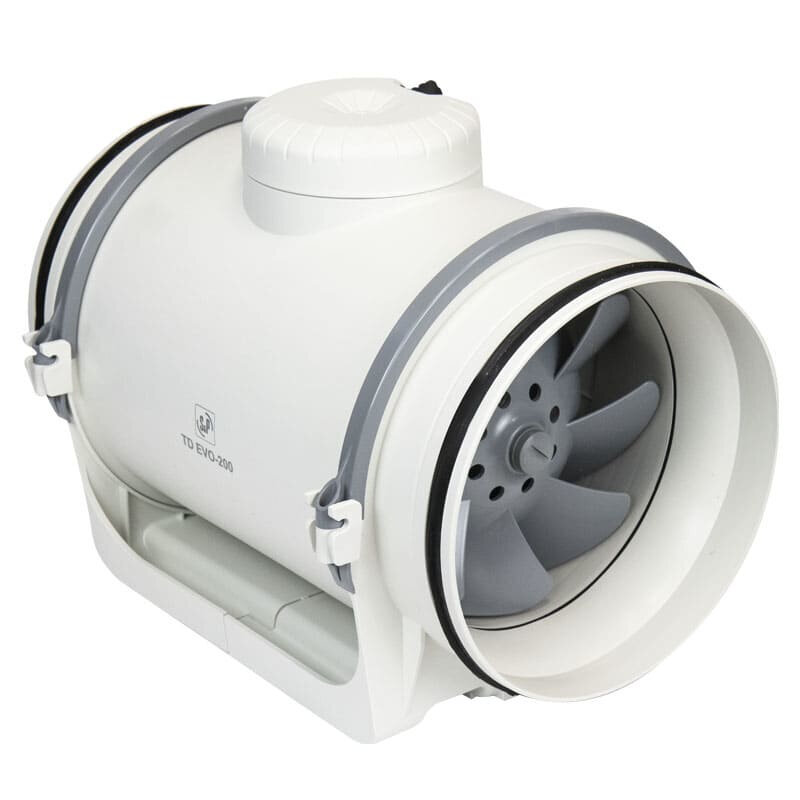 TD_Evo_200_hwby4m TD EVO-200 T Soler & Palau mixed flow in-line duct fan with timer Ø200mm - Image 1