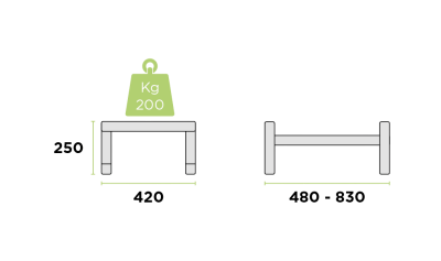 Rodigas SP 700 Modular Floor Support Dimensions Adjustable 480 To 830 mm Steel Base 200 kg Capacity