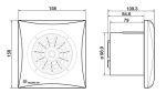 Soler And Palau SILENT-100 CZ Silver Ø100 mm Bathroom Fan Dimensions 158x158 mm White PVC