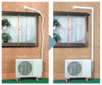 INABA DENKO SK-77-I PVC Flat Elbow 90° Before And After Using SLIMDUCT Trunking Pipe Routing System