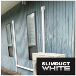 INABA DENKO SK-77-W Slimduct White Flat Elbow 90 Degree Wooden Facade Installation