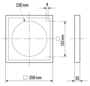 Soler And Palau PER-125 W External Ventilation Grille Dimensions 158 × 158 mm For Ø125 mm Wall Vent Systems